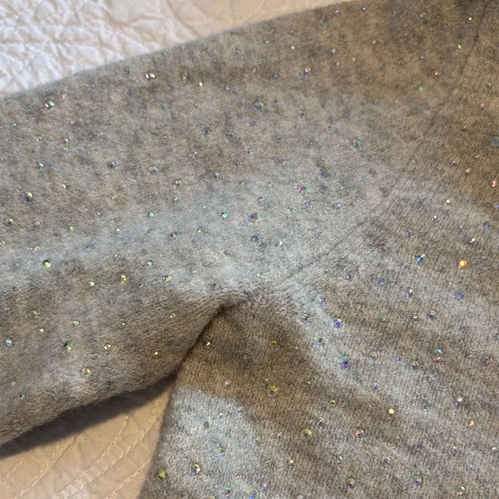 J. Crew Light Gray Sweater with Sparkle Accents - xs NWT - Picture 9 of 16